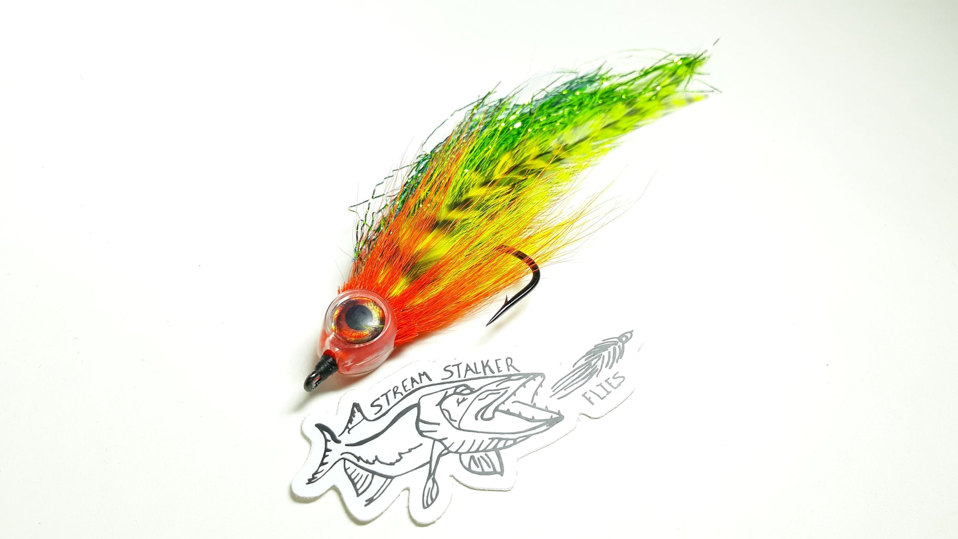 Stream Stalker Flies 3/0 mini war machine streamer in firetiger fly fishing lures musky pike bass and salt on the fly predator flies for all fish large patterns