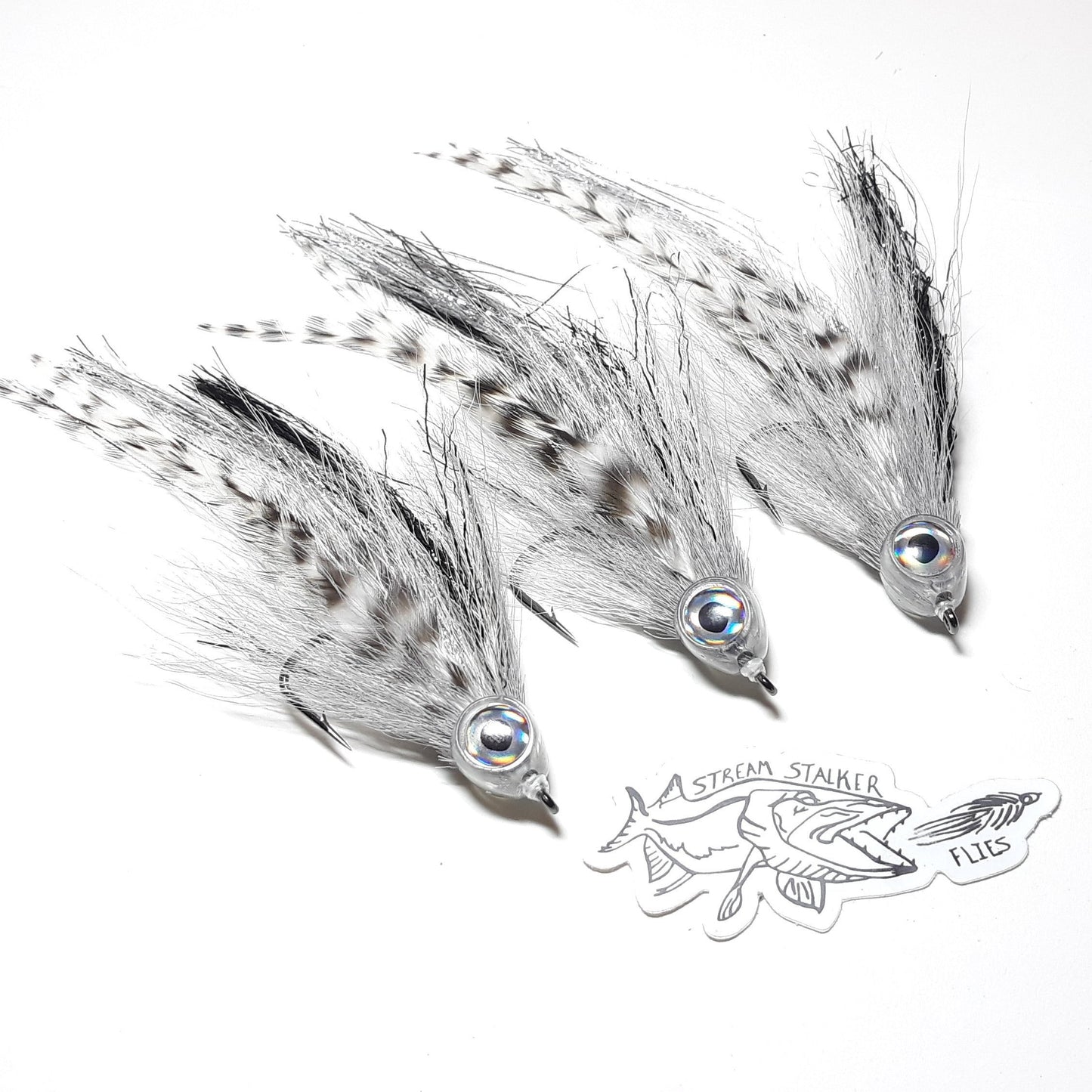 Stream Stalker Flies Baitfish streamer fly 5/0 large shad color pattern for musky pike bass and saltwater War Machine Minnow pattern for fly fishing xl fish big game muskie on the fly