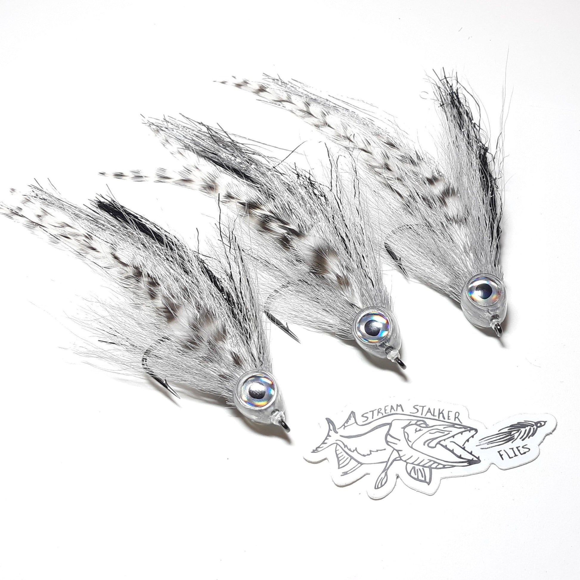 Stream Stalker Flies Predator streamer fly patterns musky pike bass trout great lakes saltwater salmon Shad color pattern imitation streamer fishing on the fly 3/0 Mini War Machine SSF
