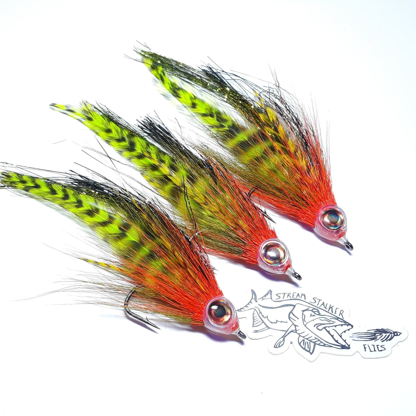 Stream Stalker Flies predator Streamer fly patterns usa tied flies 3/0 mini war machine minnow imitation pattern bluegill color forage muskie pike bass trout great lakes salmon saltwater fly fishing on the fly walleye masked bucktail reverse tied deerhair