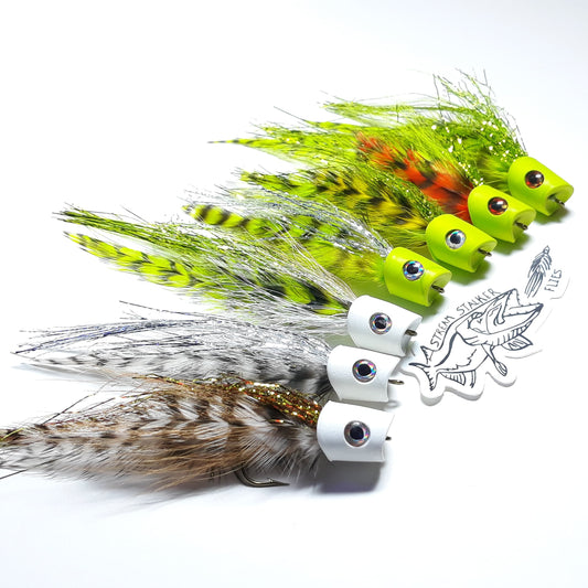 1/0 Micro Howitzer fly fishing topwater streamer pattern. bluegill bass pike and salt