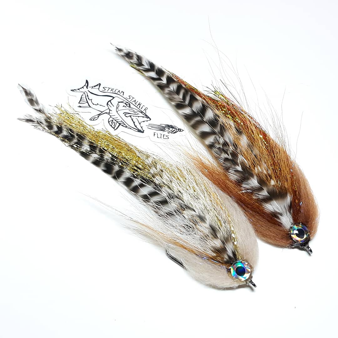 Stream Stalker Flies Esox Toothpick Single 5/0 bucktail predator streamer fly for musky pike bass and saltwater. flymen fishing co. hareline dubbing. musky fool. nightmare musky flies. loon outdoors. whiting farms.