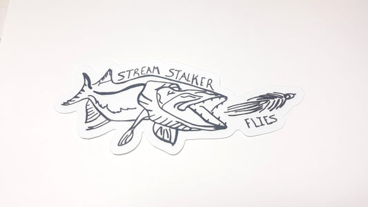 Stream Stalker Flies Logo Bumper Sticker 7 Inch