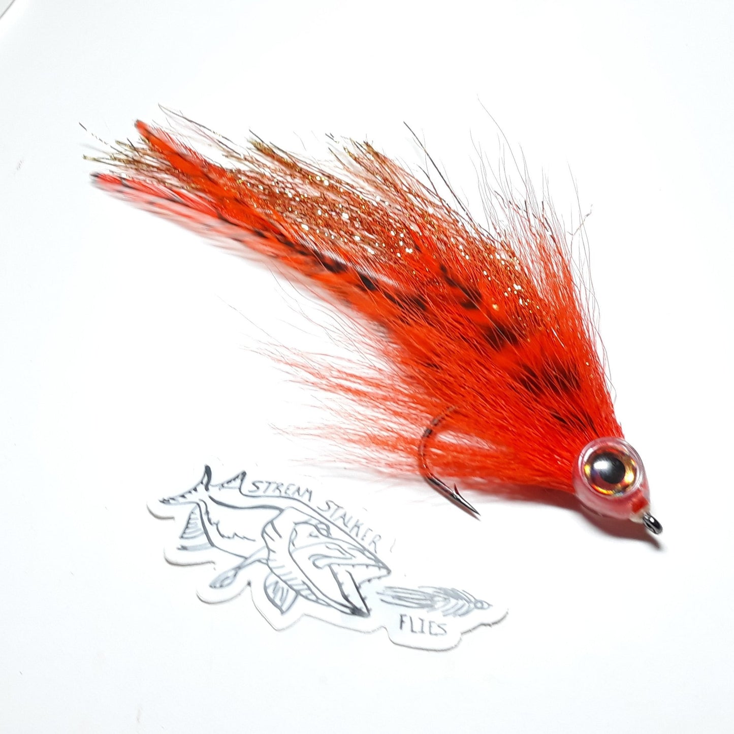 5/0 Musky fly Stream Stalker Flies Predator fly fishing patterns for muskie pike bass trout saltwater walleye fly patterns smallmouth largemouth orange 