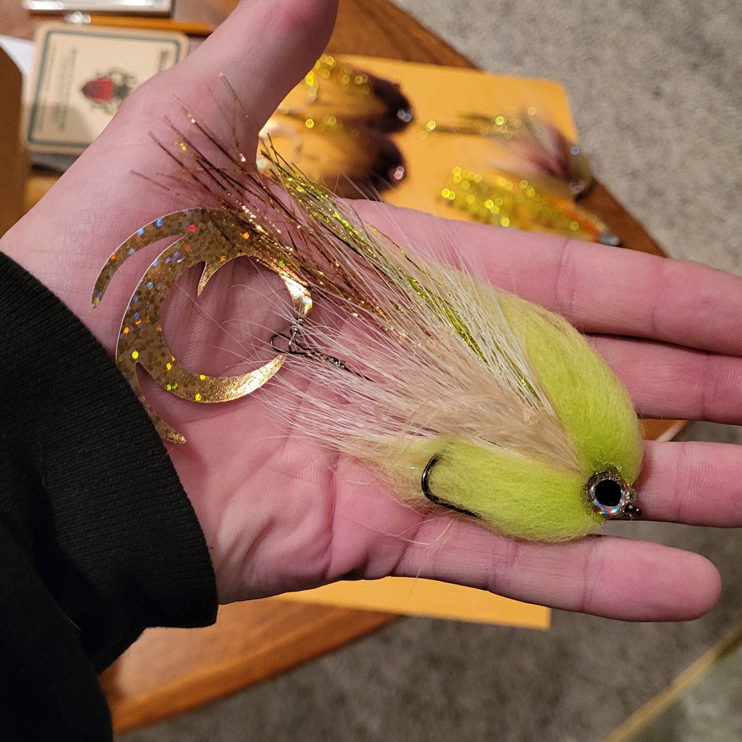 Micro Esox Toothpick Streamer fly in Hand